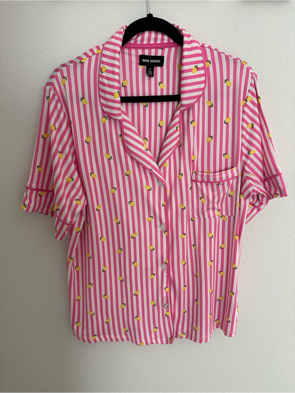 Room Service Pink Striped Lemon Top